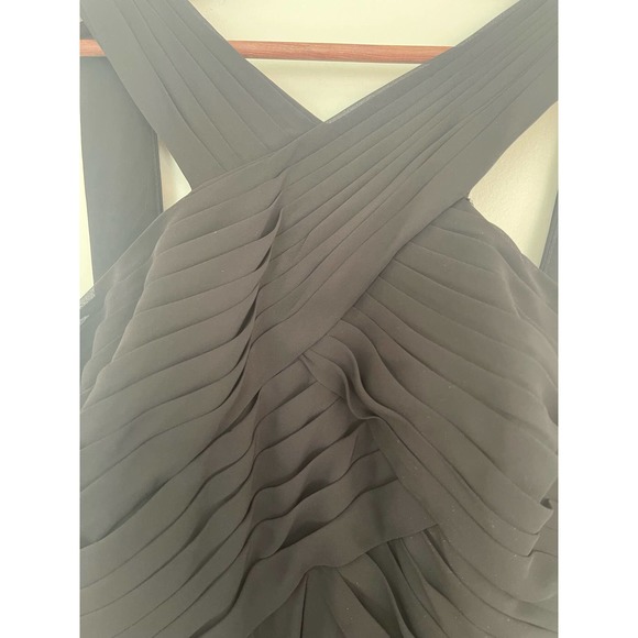 Bill Levkoff Leighton Formal Dress Black Chiffon Halter A-line Princess Size 16 - Picture 13 of 16